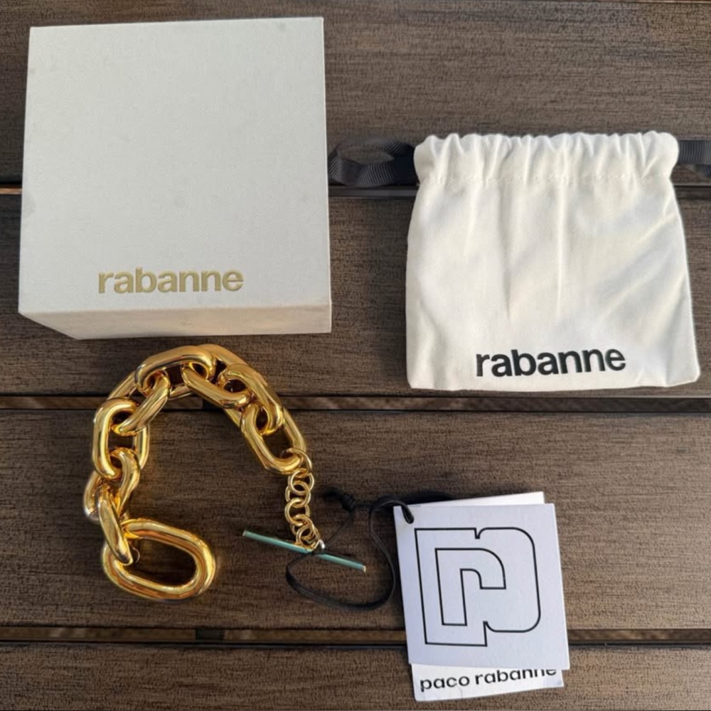 Paco Rabanne Oversized Chain Bracelet – Runway Style – Full Set w/ Box & Tag